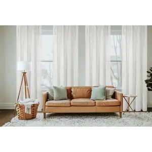 Шторы SOFTY 2 шт. Люверсы 2 шт. Комплект из 2-х штор SOFTY однотонные Home Basics, кремовыйово-белый