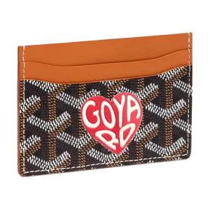 Холст Saint Sulpice с визитницей из телячьей кожи Визитница Unisex в цвете Tan & Red с маленьким сердцем GOYARD, Box(Set+Box)