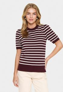 Футболка Saint Tropez MilaSZ SS Striped Pullover, Decadent Chocolate Fog Stripe/Brown