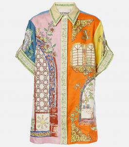 Льняная рубашка с принтом Монте Alémais, разноцветный