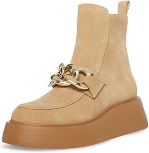 Женские ботильоны YDN на платформе с цепочкой, круглым носком и невысоким каблуком, противоскользящие, осенние и зимние, для улицы, размер 4-15 US, Brown