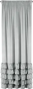 EUROFIRANY | Штора - 140x270 см - Серебро - Элегантная - С оборками Eurofirany
