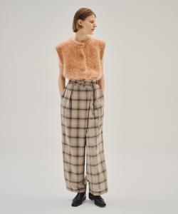 Брюки с клетчатым узором и запахом ПОСТОЯННАЯ ДОСТАВКА Column, цвет Checked Beige