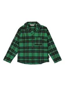 Пижамная рубашка в клетку Palm Angels Kids, зеленый