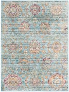 Ковер SAFAVIEH, 290 x 397 см, Sevilla Collection, Blue & Multi, дизайн Vintage Distressed Viscose, идеально для помещений с высокой проходимостью в гостиной, спальне (SEV814H)