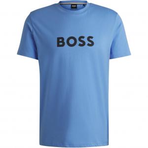 Hugo Boss Мужская футболка с круглым вырезом, синяя, средней толщины