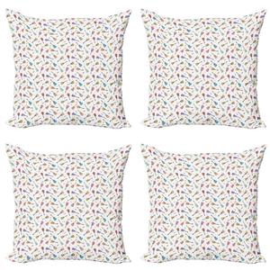 Набор чехлов для гитарных подушек ABAKUHAUS (4 предмета), красочная акустическая музыка, современная двусторонняя цифровая печать, 40 см x 40 см, разноцветные