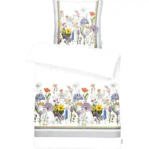 Постельное белье APELT «Фрида», цветочная поляна с местными летними цветами, цвет weiß/bunt