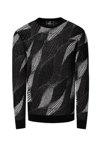 Вязаный свитер модного волнистого дизайна RUSTY NEAL, черный