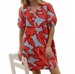 Платье с коротким рукавом Piper Garden Glory в небесно-голубом цвете с принтом SOUTHERN TIDE