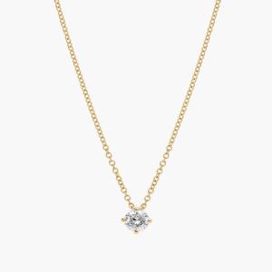 Подвеска с бриллиантом-солитером в оправе «воздушный змей» из желтого золота 14 карат (1/2 карата, два цвета — HI / SI1-SI2) Blue Nile