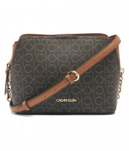 Сумка кросс-боди Calvin Klein Hailey Signature Triple Compartment Chain Crossbody, цвет Brown/Khaki/Caramel Linear