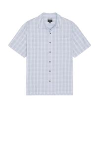 Рубашка с короткими рукавами и расслабленным кроем в клетку Cru oxford Brixton, light blue & white plaid