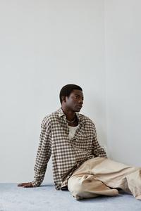 Рубашка свободного кроя H&M, бежевый