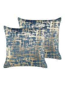 Beliani Комплект из 2 декоративных подушек GARDENIA в сине-золотом цвете