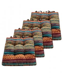 Набор подушек для стула Southwest с тройной подушкой, состоящий из 4 предметов, 18 x 18 x 4 дюйма Greenland Home Fashions, зеленый