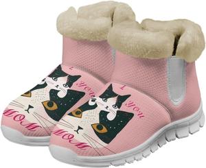 Женские зимние ботинки JoyLamoria с утеплителем из меха, нескользящие, ботильоны до щиколотки, водонепроницаемые, для холодной погоды и снега, розовый