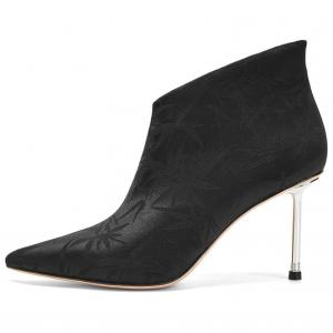 NINE WEST Черные женские полусапожки на каблуке 8,5 см, цвет Black