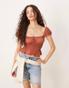 Топ Free People sweet on you ruched top in rust