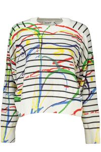 Женский джемпер Desigual хлопковый с принтом в полоску, мультиколор