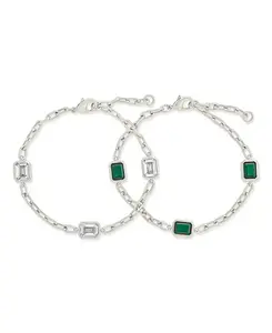 Браслет-Цепочка Lennox Station с кубическим цирконием Sterling Forever, silver