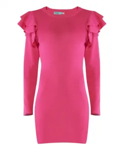 Элегантное вечернее платье с рукавами-фланелями. Tooche, розовый