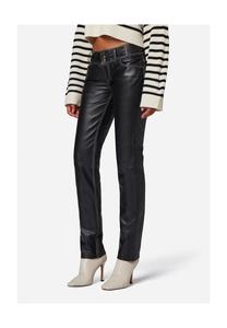 Женские кожаные брюки-скинни, классические брюки с заниженной талией и пятью карманами RICANO, черный