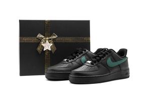 Кроссовки Air Force 1 с антискользящей амортизацией, износостойкие, низкие, для скейтбординга, унисекс, черно-зеленая коробка Nike, Black Green