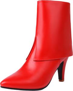 Женская мода: ботильоны на каблуке 8,5 см, с острым носком, короткие, с лаконичной боковой молнией, узкие, универсальные и стильные, размер L9-1-29, размеры US4-US14 LYYSKY, Red(L9-12)