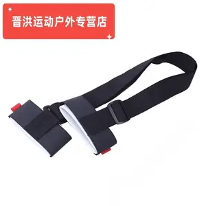 Stockli Ручной двухбортные лыжный ремень Shantoulincun, регулируемый, фиксированный, с липучкой, ремень для защиты лыж, двухбортные плечевой ремень, черный