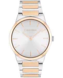 Женские часы CK Linear Elegance с двухцветным браслетом из нержавеющей стали, 36 мм Calvin Klein