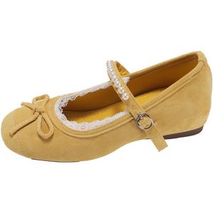 WOXXXN Женские туфли Мэри Джейн на блочном каблуке желтые, цвет Yellow