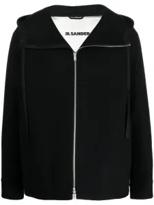 Куртка из вирджинской шерсти с капюшоном JIL SANDER, черный