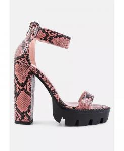 Сандалии Rattle на массивном высоком каблуке London Rag, розовый