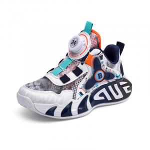 Баскетбольные кроссовки детские, легкие, сетчатые, с вращающейся пряжкой, дышащие, сбалансированные ZIJIAN, синий