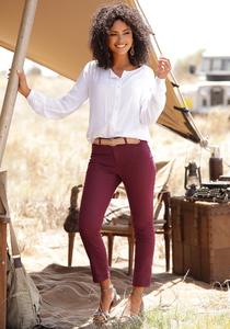 Женские укороченные брюки LASCANA Skinny Leg, цвет wine