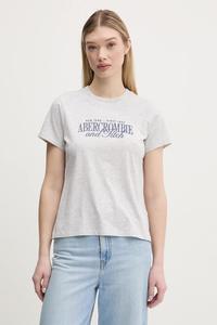 Хлопковая футболка Abercrombie & Fitch, серый