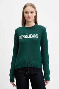 Хлопковый свитер Guess Jeans, зеленый
