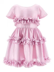 Платье с оборками Monnalisa, розовый