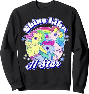 Групповое фото пони Сияй как звезда Винтажная толстовка с пони My Little Pony, черный