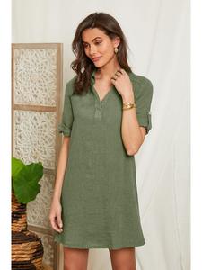 Короткое платье Lin Passion Leinen, хаки