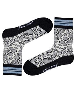 Женские носки с леопардовым принтом из органического хлопка Love Sock Company, серый