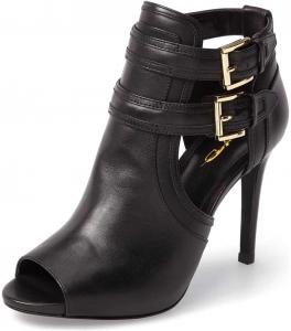 Женские сандалии-ботильоны XYD с открытым носком, двойной пряжкой, шпилькой, стильными вырезами для мероприятий и вечеринок, Black