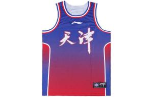 LINING Баскетбольная майка CBA Collection мужская сезон 23-24 Tianjin Team City Edition Air Version красная синяя