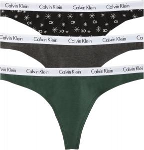 Женские трусики-стринги Calvin Klein Carousel Logo из хлопка и эластичного хлопка, упаковка, Kelly Green/Charcoal/Ck Spark Black