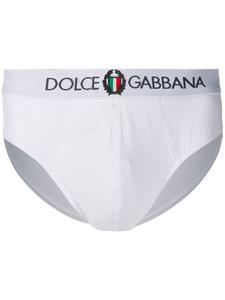 Dolce & Gabbana трусы-брифы с вышитым логотипом, белый