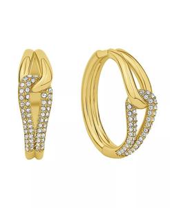 Серьга-кольцо с хрустальным узлом And Now This, желтый