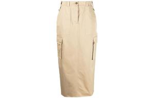 Повседневная длинная юбка женская песочно-бежевая Miu Miu