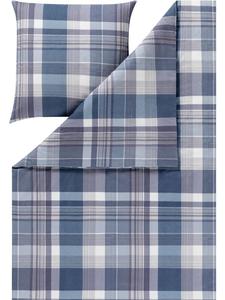 Уютное фланелевое постельное белье синего цвета Estella, 135x200 см (80x80 см)