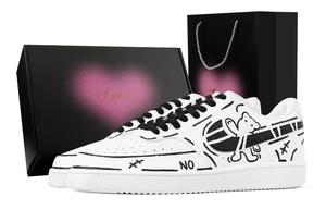 Nike Кроссовки Court Vision 1 Dimensional Assault Heart Box с низким верхом, устойчивые к истиранию, мужские, черно-белые